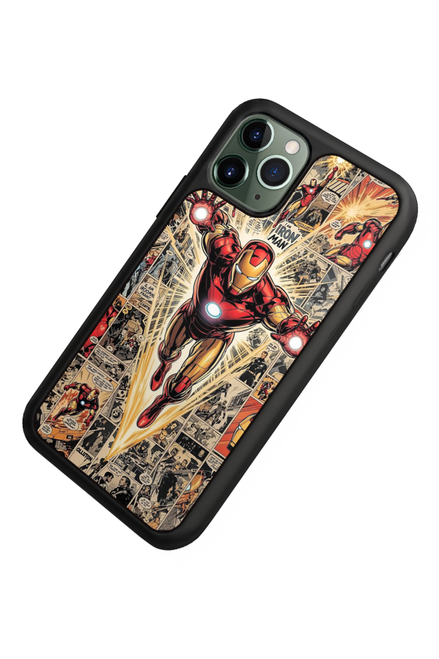 iPhone 11 Pro Max Uyumlu  Iron Man ( Demir Adam ) Tasarımlı Glossy Premium Kılıf