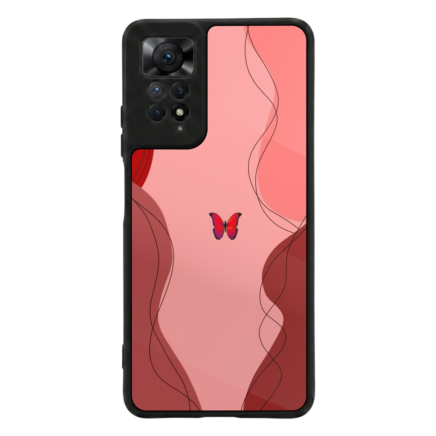 Xiaomi Redmi Note 12 Pro Uyumlu Kelebek Tasarımlı Glossy Premium Kılıf