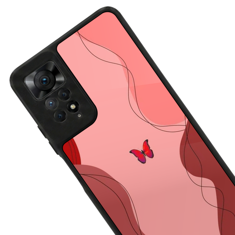 Xiaomi Redmi Note 12 Pro Uyumlu Kelebek Tasarımlı Glossy Premium Kılıf