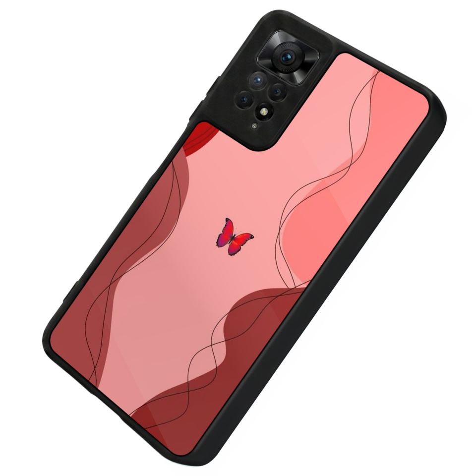 Xiaomi Redmi Note 12 Pro Uyumlu Kelebek Tasarımlı Glossy Premium Kılıf