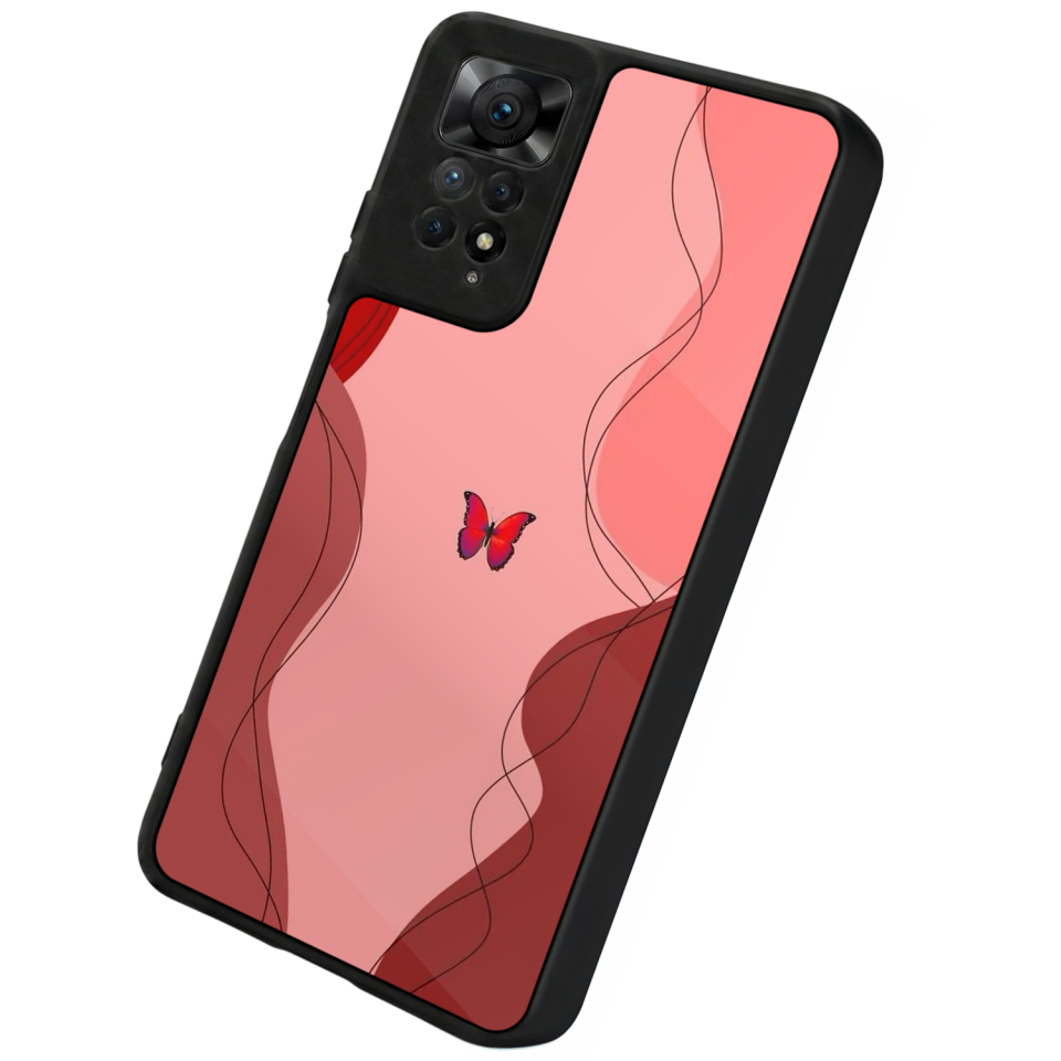 Xiaomi Redmi Note 12 Pro Uyumlu Kelebek Tasarımlı Glossy Premium Kılıf