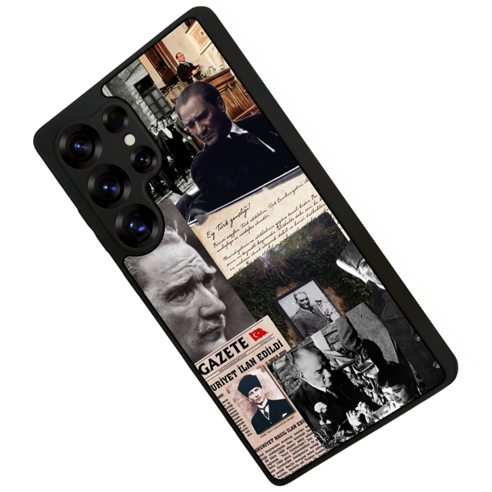 Samsung Galaxy S25 Ultra Uyumlu Mustafa Kemal Ataturk Tasarımlı Glossy Premium Kılıf