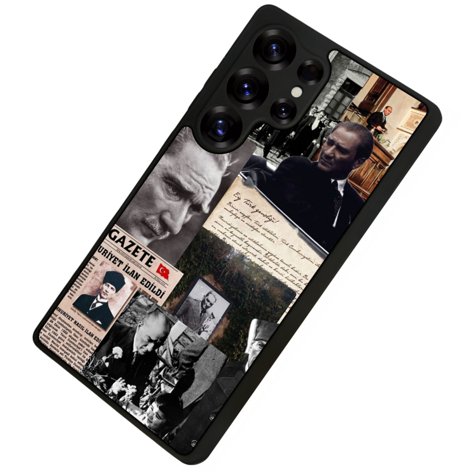 Samsung Galaxy S25 Ultra Uyumlu Mustafa Kemal Ataturk Tasarımlı Glossy Premium Kılıf