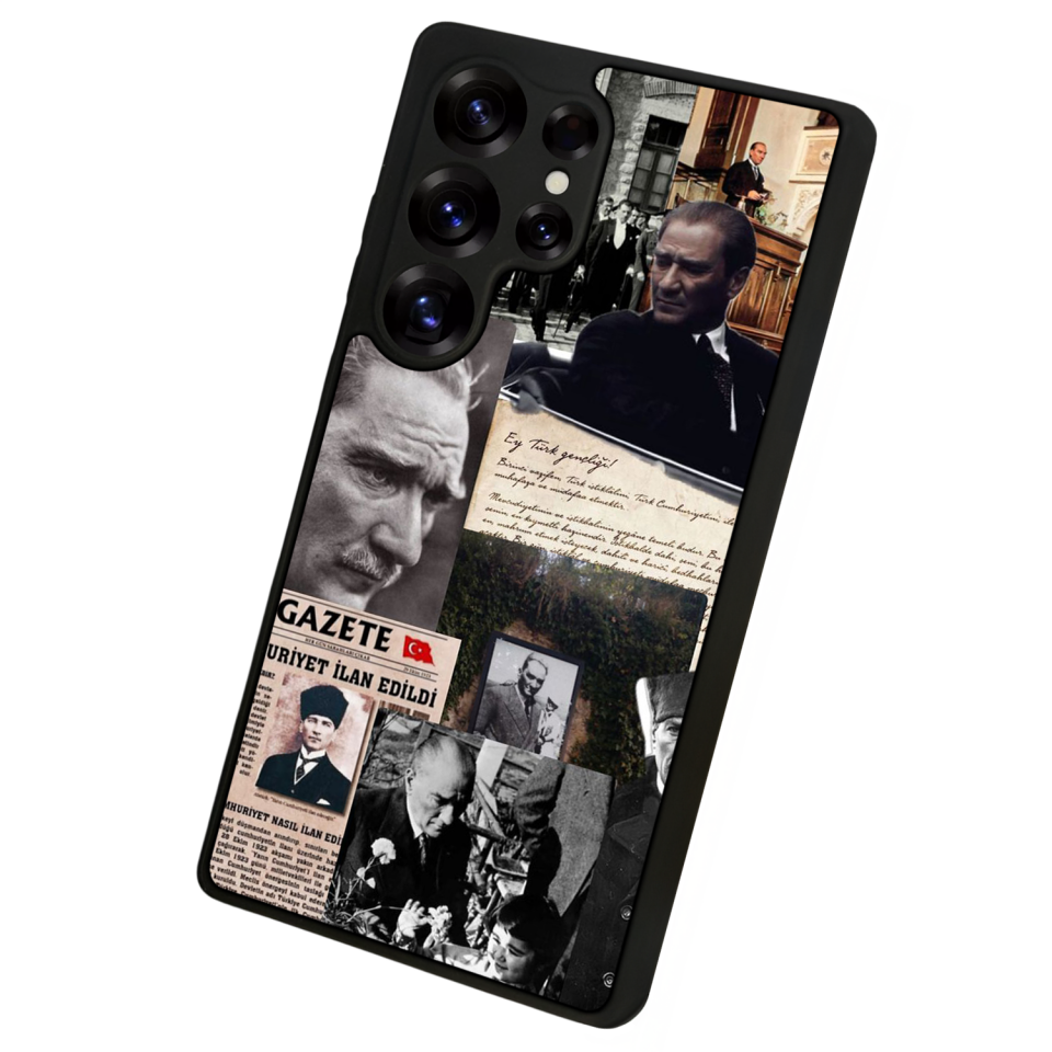 Samsung Galaxy S25 Ultra Uyumlu Mustafa Kemal Ataturk Tasarımlı Glossy Premium Kılıf