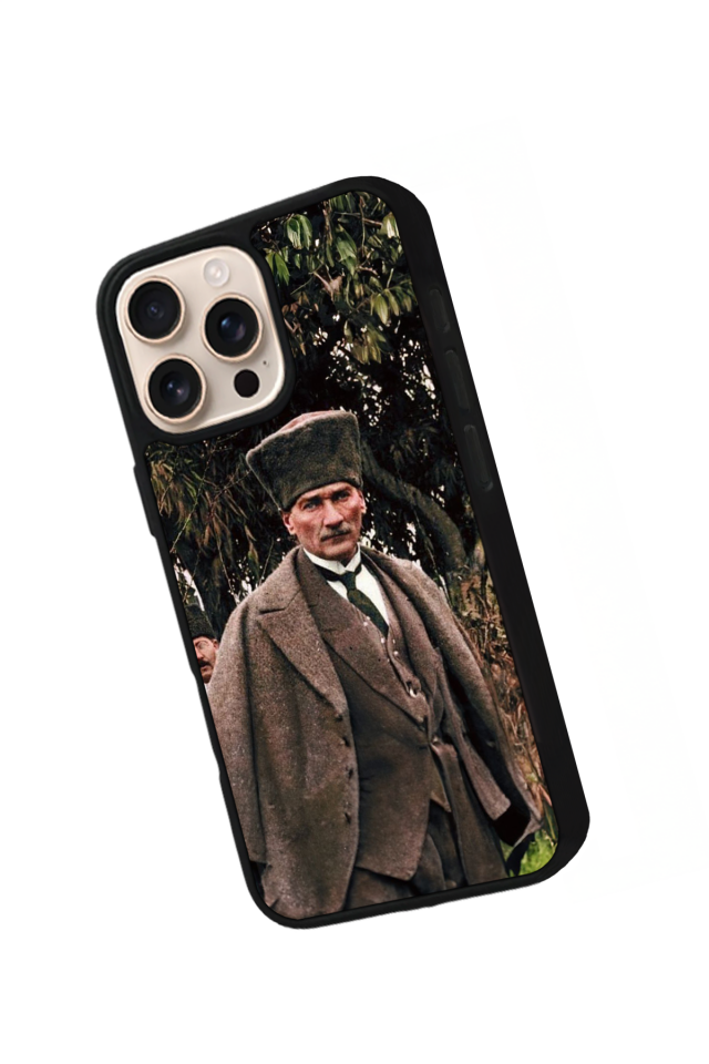 iPhone 15 Pro Uyumlu Mustafa Kemal Ataturk Tasarımlı Glossy Premium Kılıf