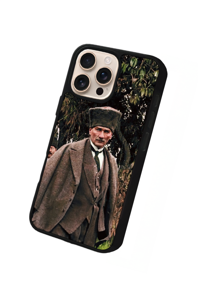 iPhone 15 Pro Uyumlu Mustafa Kemal Ataturk Tasarımlı Glossy Premium Kılıf