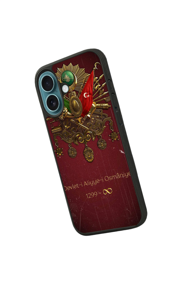 iPhone 16 Plus Uyumlu Osmanli Tugrasi Tasarımlı Glossy Premium Kılıf