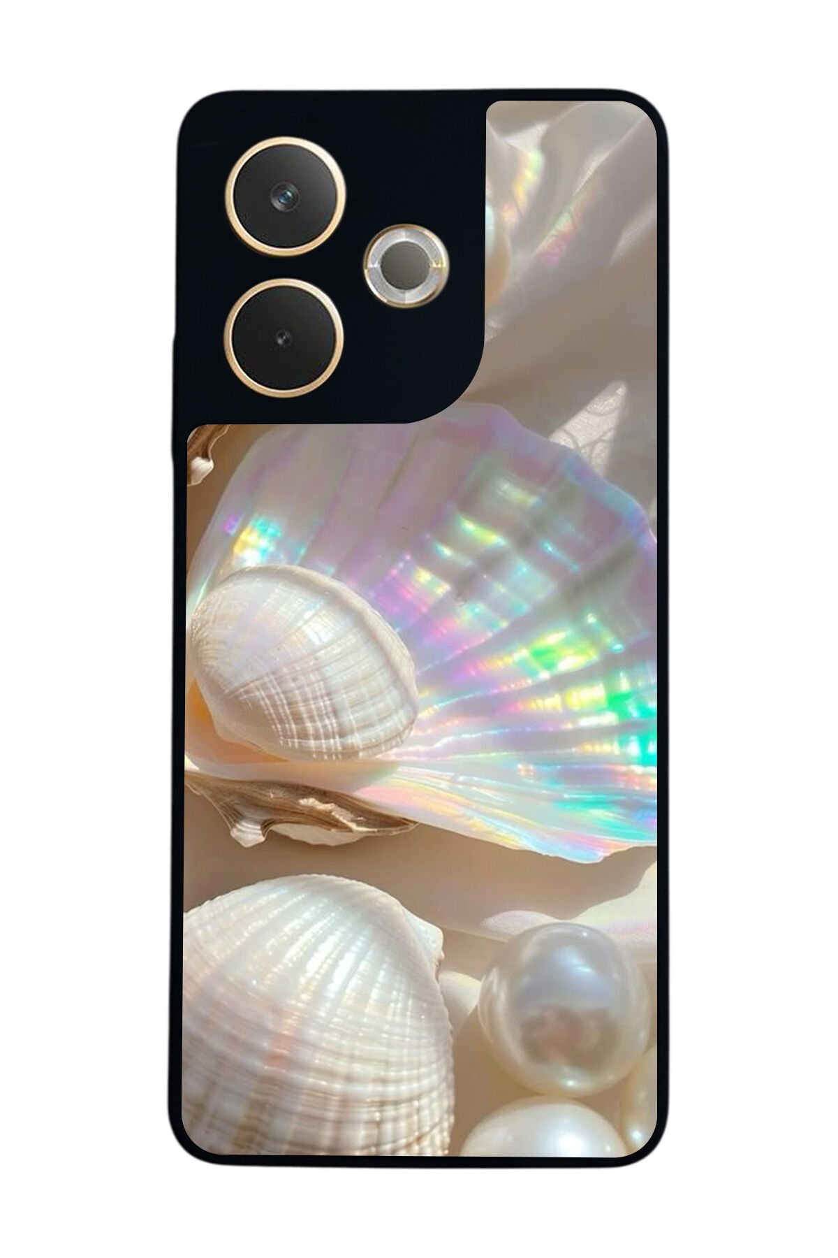 Oppo A5 Pro Uyumlu İnci Tasarımlı Glossy Premium Kılıf