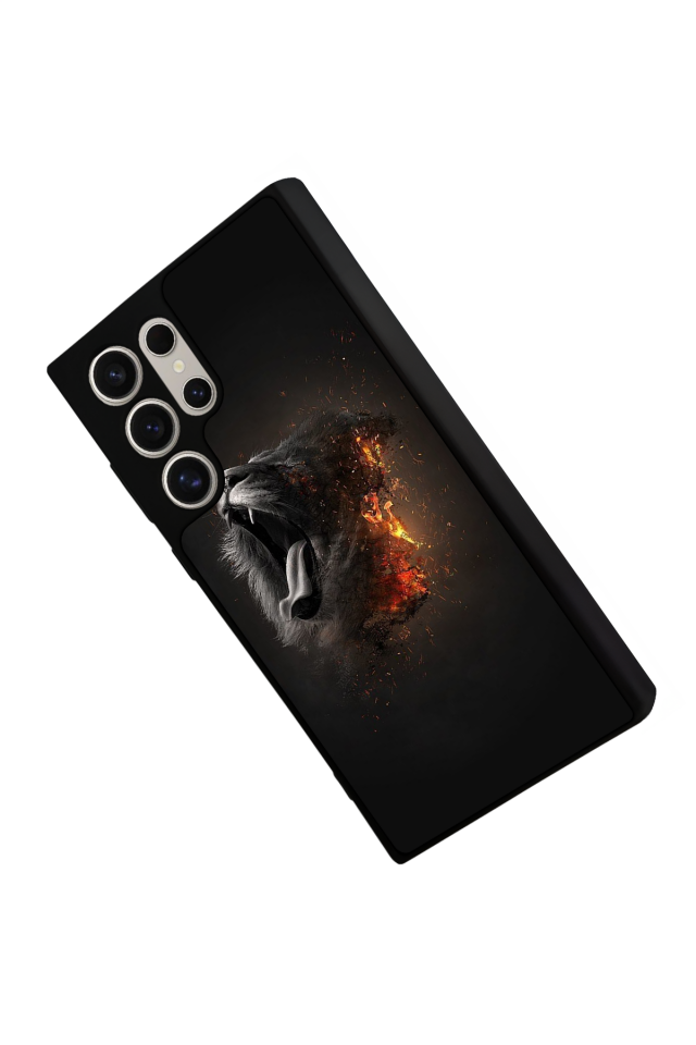 Samsung Galaxy S22 Ultra Uyumlu Aslan Tasarımlı Glossy Premium Kılıf