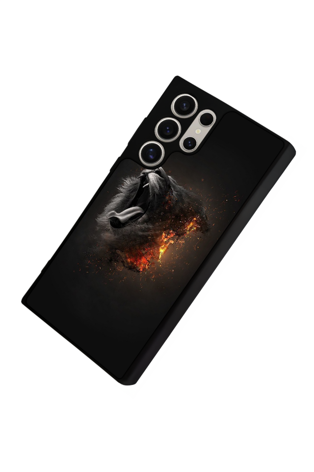 Samsung Galaxy S22 Ultra Uyumlu Aslan Tasarımlı Glossy Premium Kılıf