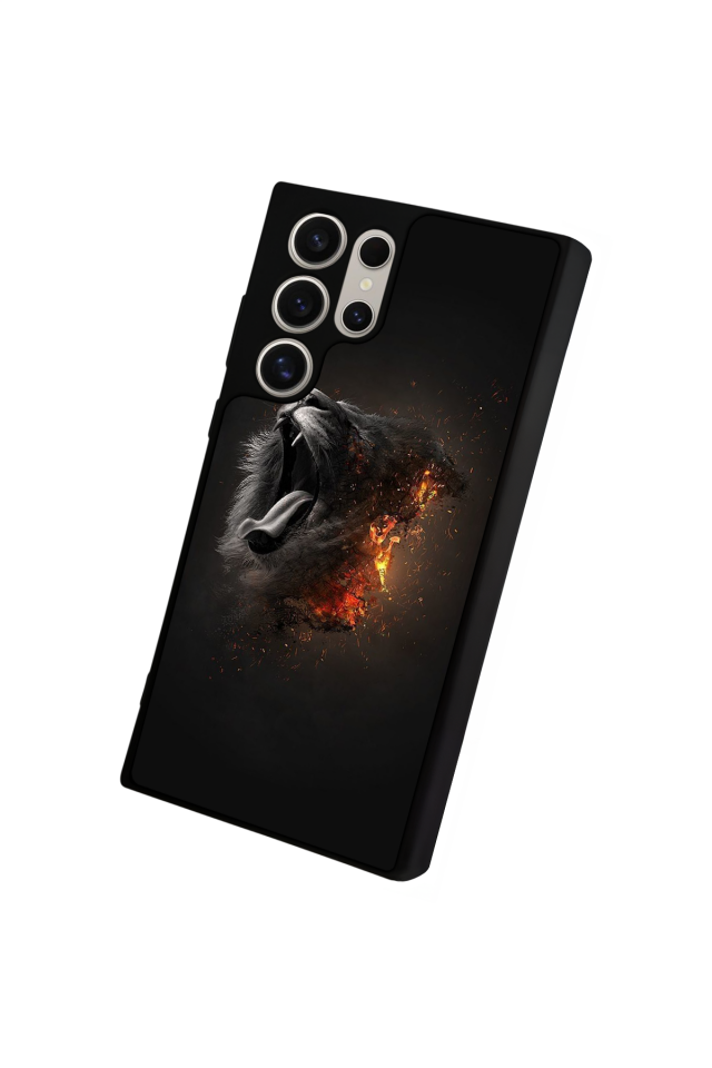 Samsung Galaxy S22 Ultra Uyumlu Aslan Tasarımlı Glossy Premium Kılıf
