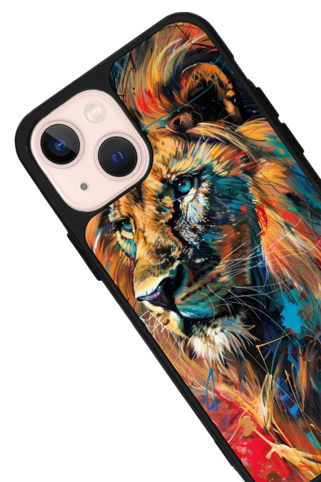 iPhone 14 Plus Uyumlu Aslan Tasarımlı Glossy Premium Kılıf