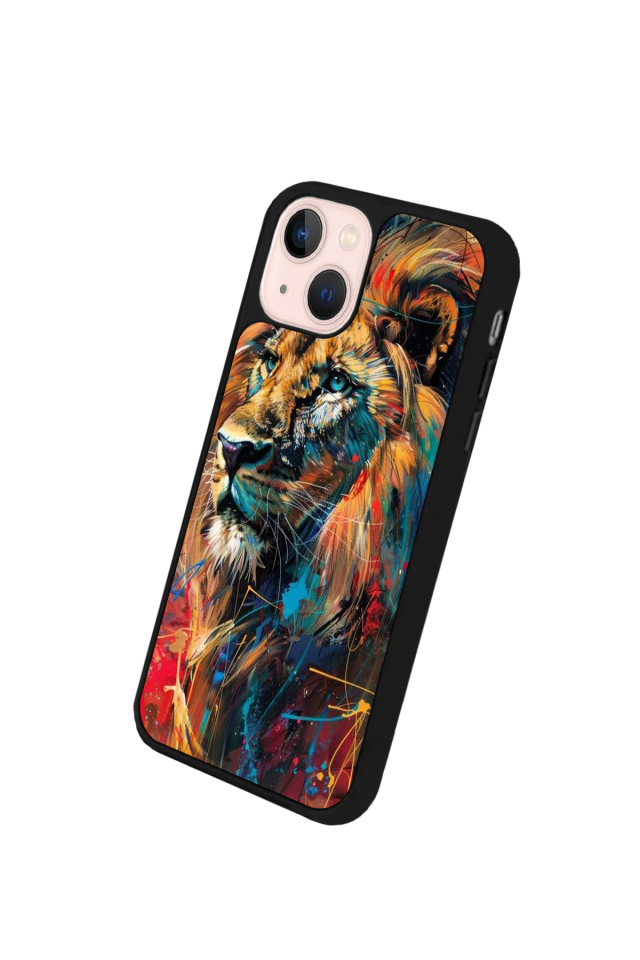 iPhone 14 Plus Uyumlu Aslan Tasarımlı Glossy Premium Kılıf