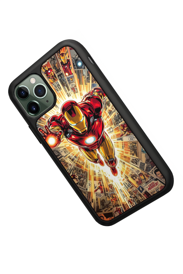 iPhone 11 Pro Max Uyumlu  Iron Man ( Demir Adam ) Tasarımlı Glossy Premium Kılıf