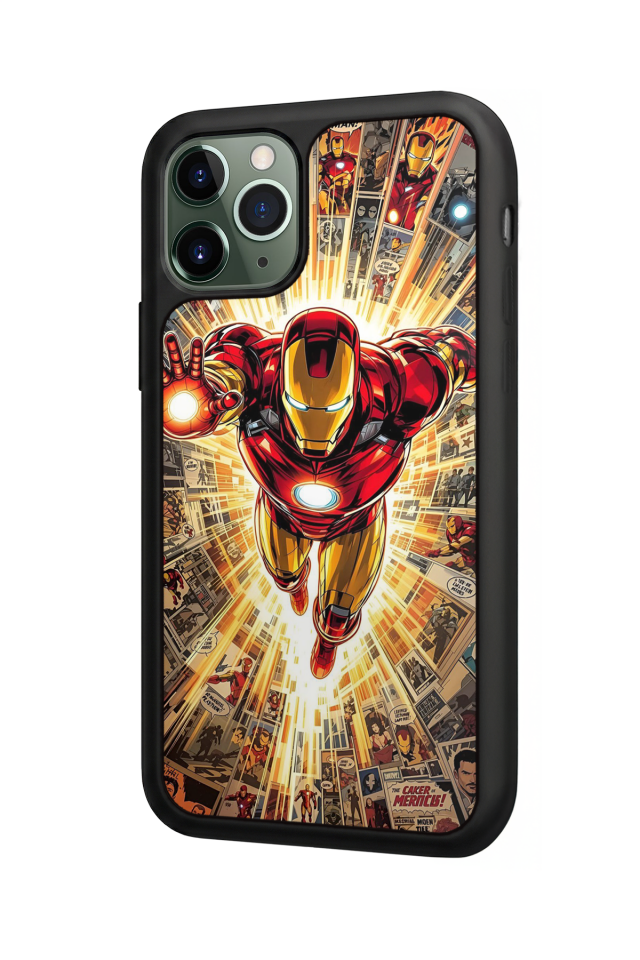 iPhone 11 Pro Max Uyumlu  Iron Man ( Demir Adam ) Tasarımlı Glossy Premium Kılıf