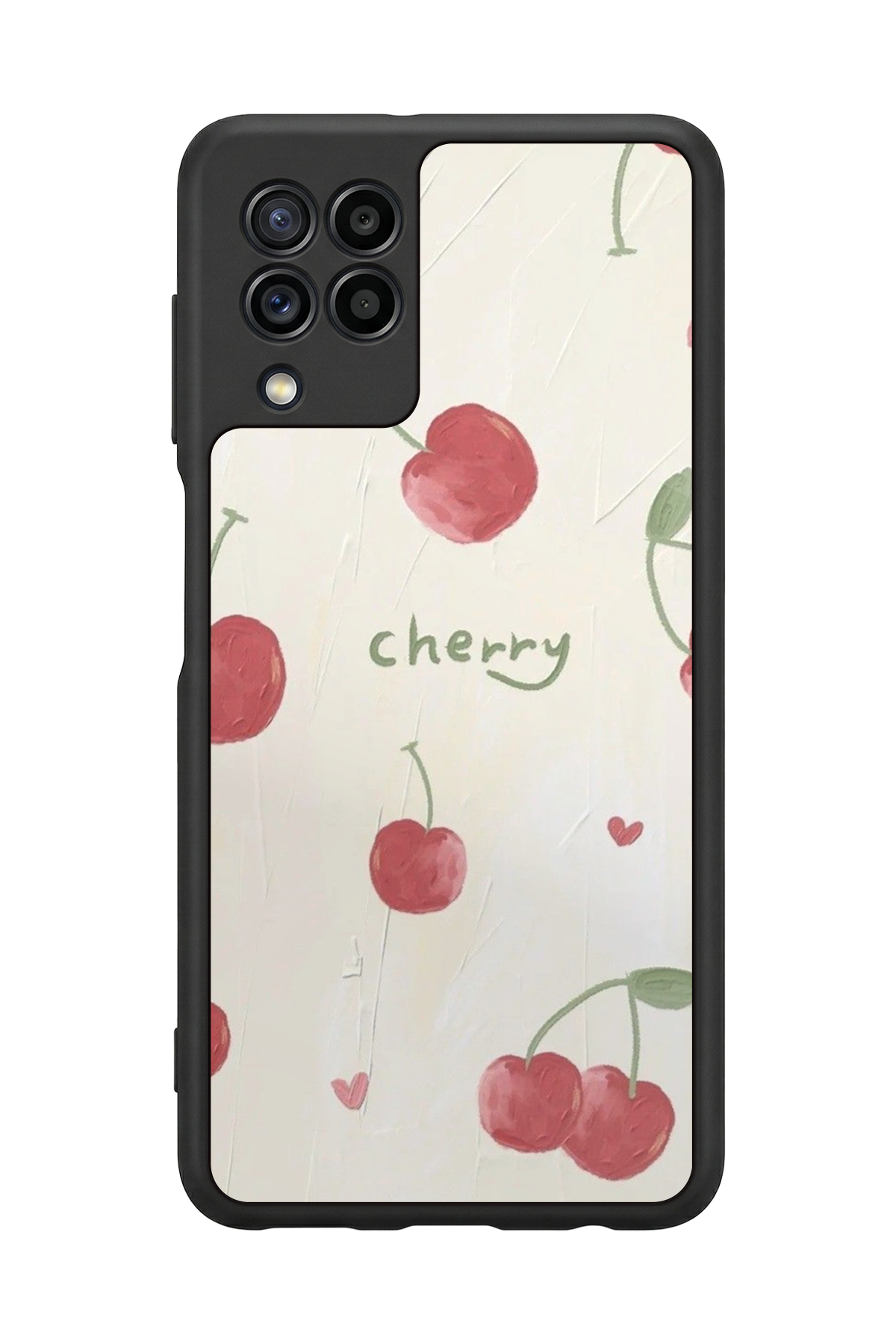 Samsung Galaxy M32 Uyumlu Kiraz Tasarımlı Glossy Premium Kılıf