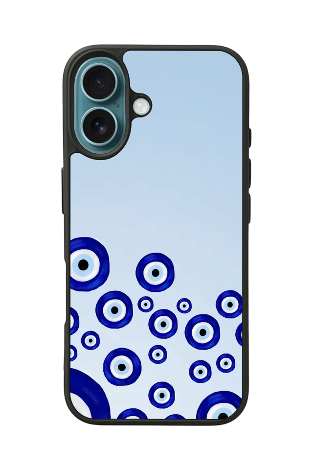 iPhone 16 Uyumlu Nazar Tasarımlı Glossy Premium Kılıf