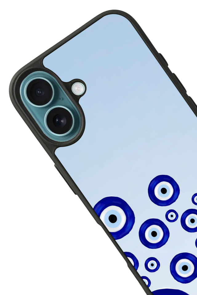 iPhone 16 Uyumlu Nazar Tasarımlı Glossy Premium Kılıf