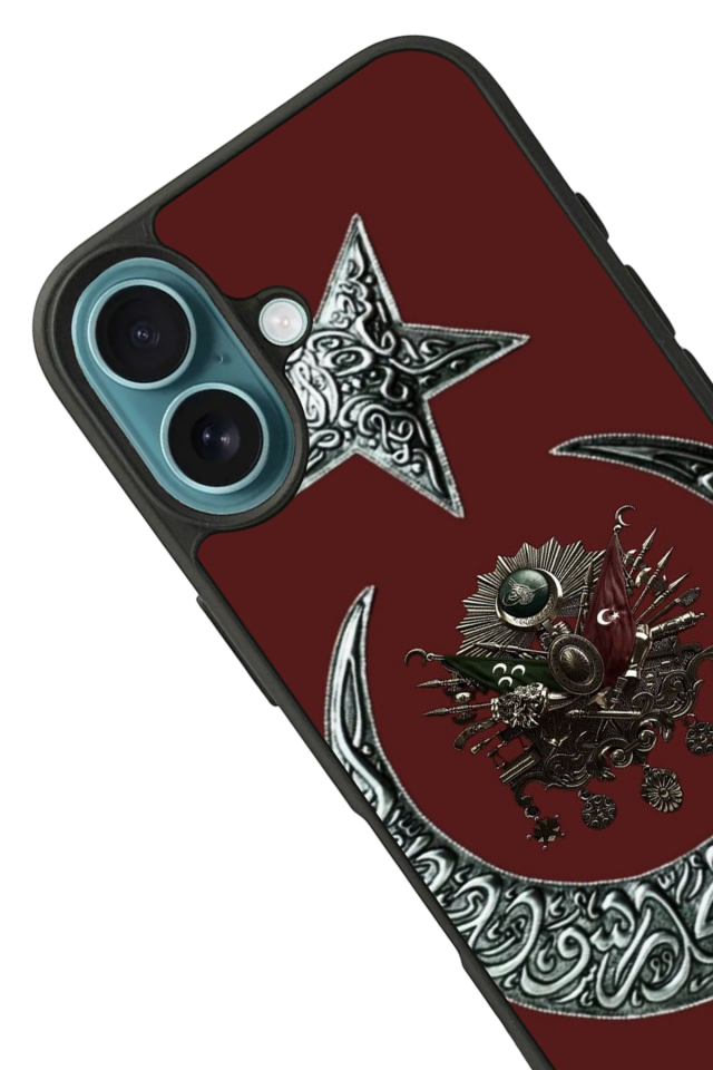 iPhone 16 Plus Uyumlu Osmanli Tugrasi Tasarımlı Glossy Premium Kılıf