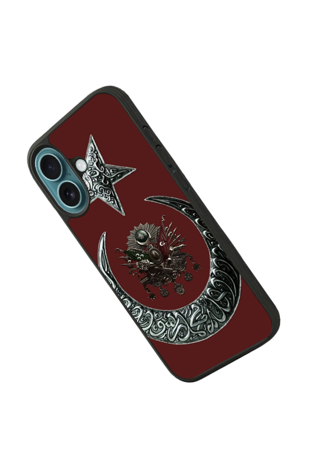 iPhone 16 Plus Uyumlu Osmanli Tugrasi Tasarımlı Glossy Premium Kılıf