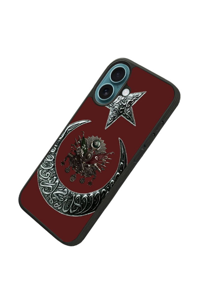 iPhone 16 Plus Uyumlu Osmanli Tugrasi Tasarımlı Glossy Premium Kılıf