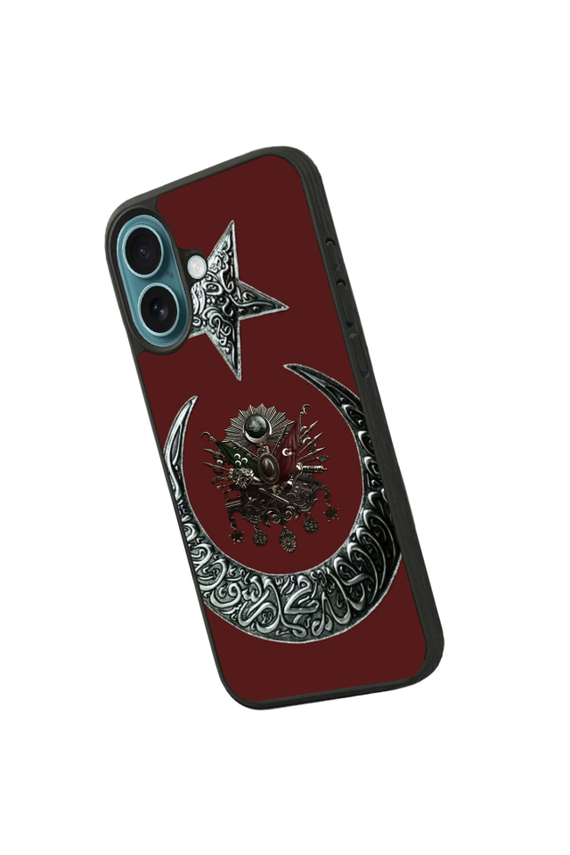 iPhone 16 Plus Uyumlu Osmanli Tugrasi Tasarımlı Glossy Premium Kılıf