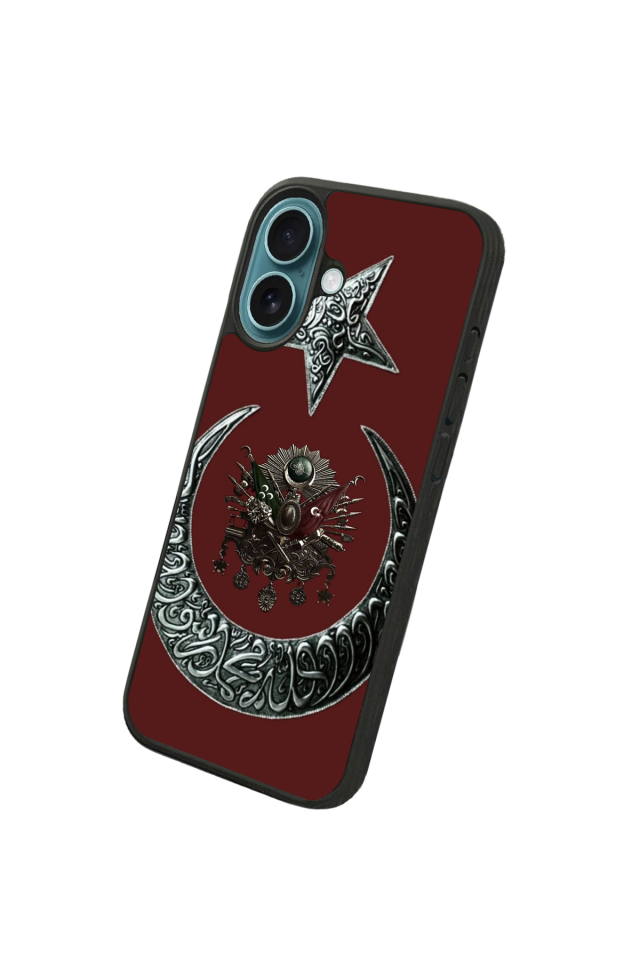 iPhone 16 Plus Uyumlu Osmanli Tugrasi Tasarımlı Glossy Premium Kılıf