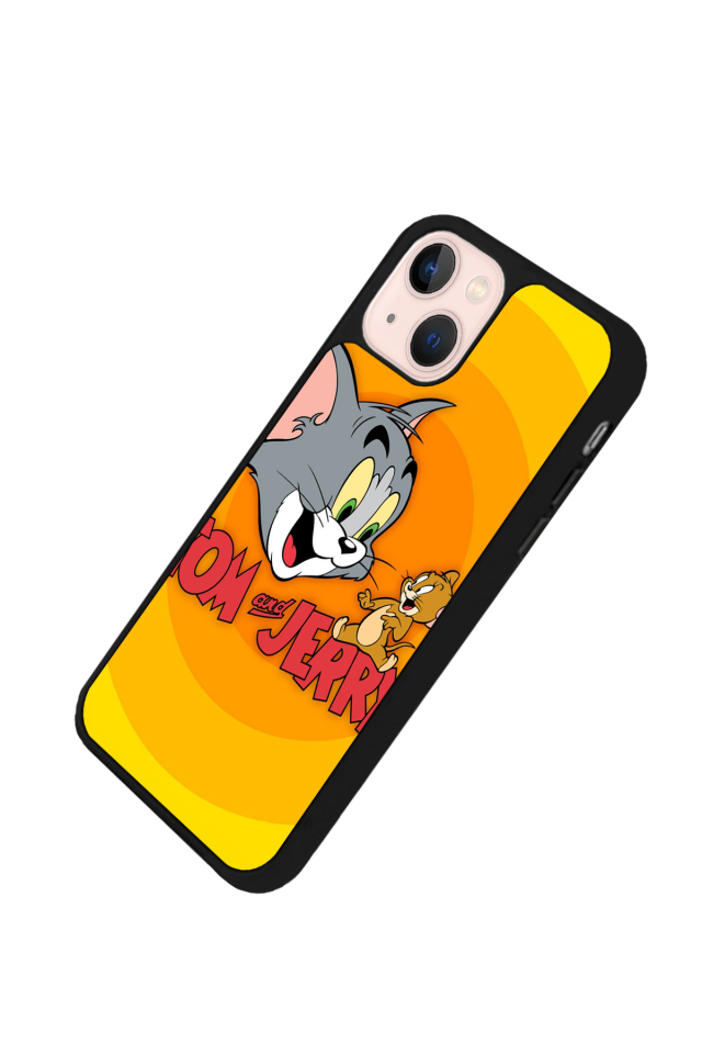 iPhone 13 Mini Uyumlu Tom And Jerry Tasarımlı Glossy Premium Kılıf
