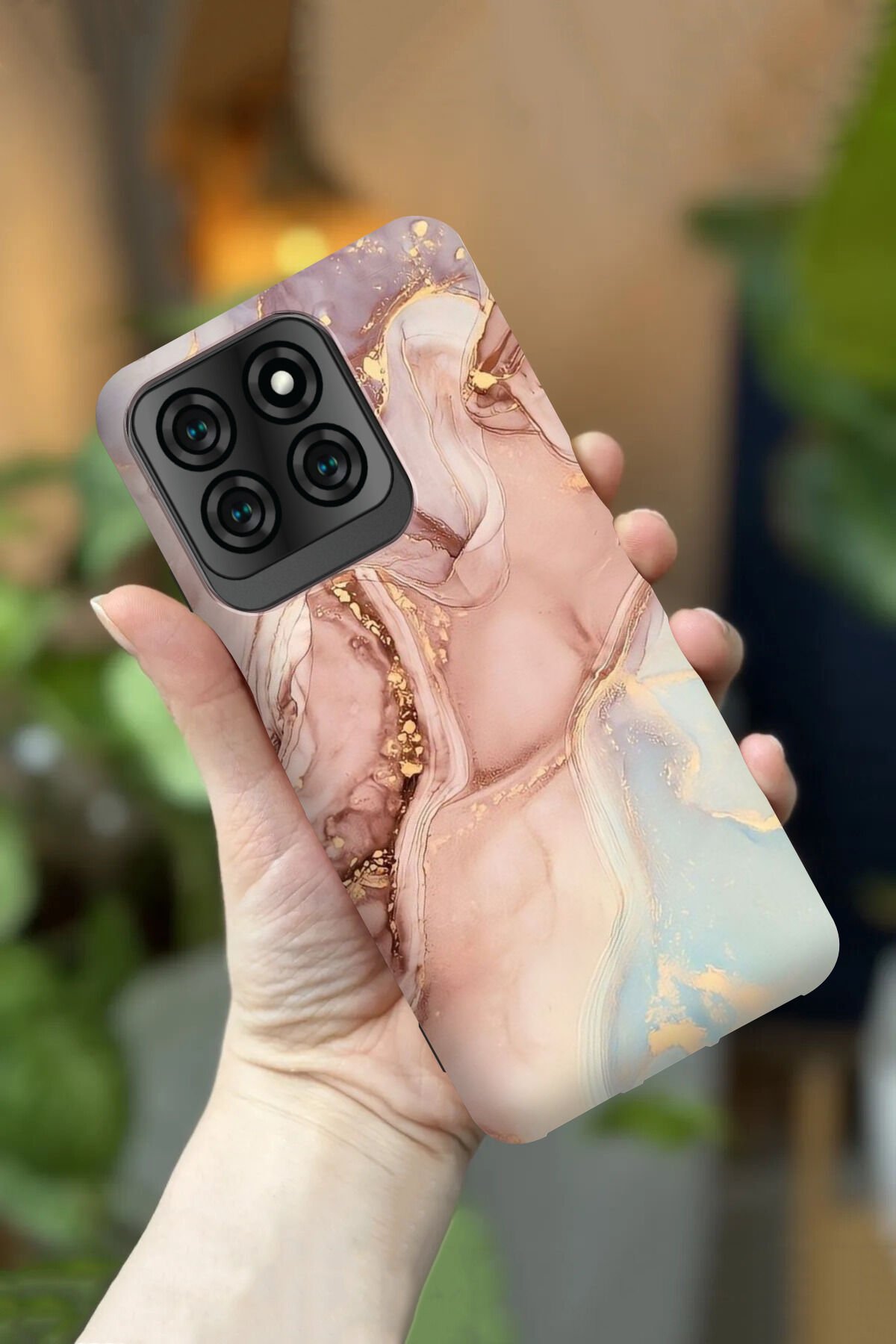 Reeder S71 Uyumlu Kamera Korumalı Açık Renk Mermer Desenli HD Baskılı Silikon Kılıf