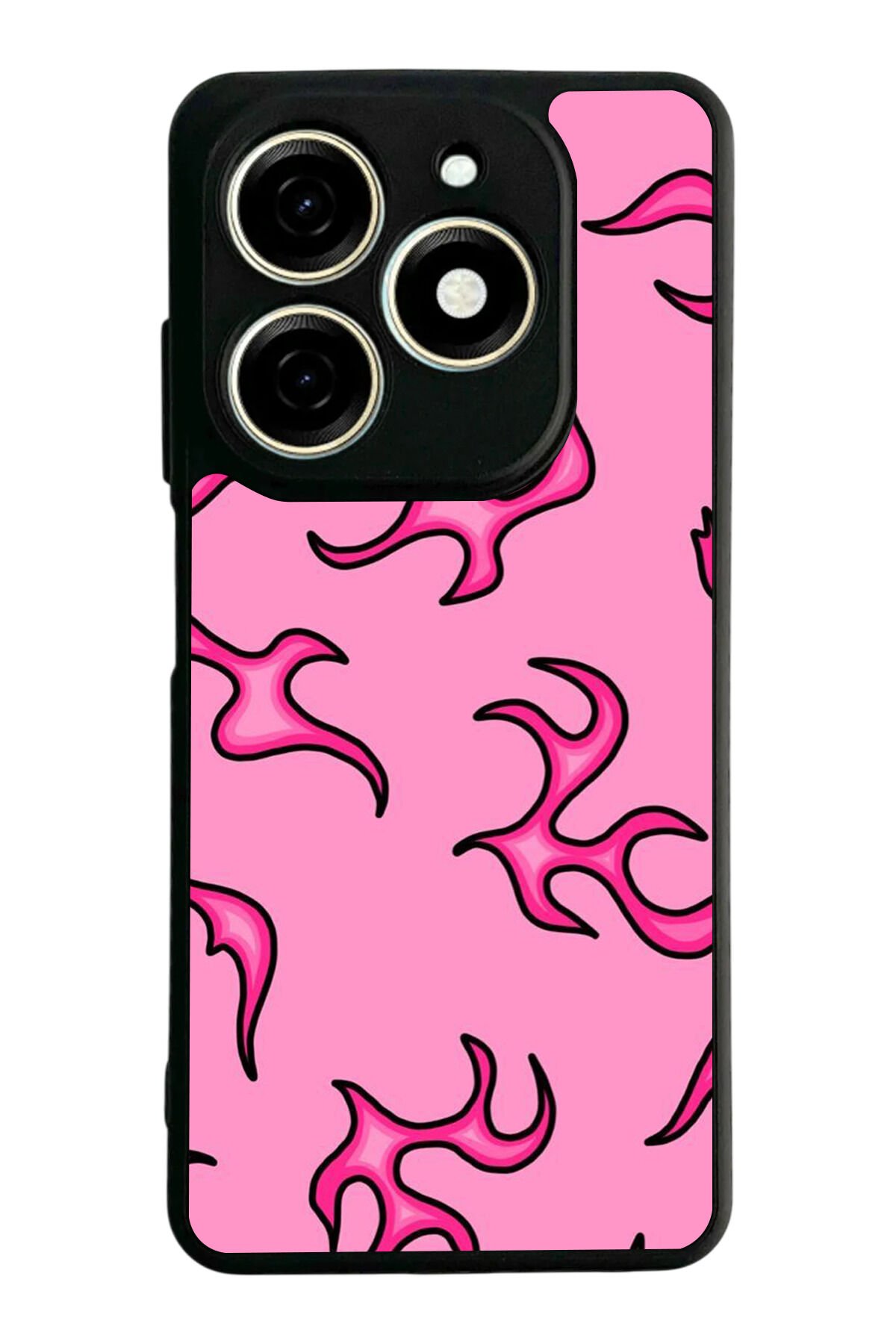 Infınıx Smart 8 Pro Uyumlu Retro Flame Patterns Tasarımlı Glossy Premium Kılıf