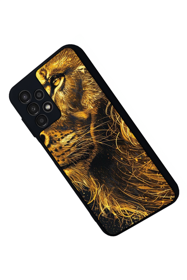 Samsung Galaxy A23 Uyumlu Aslan Tasarımlı Glossy Premium Kılıf