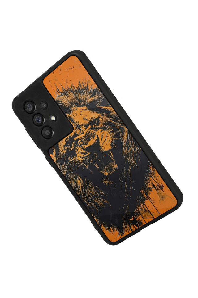 Samsung Galaxy A73 Uyumlu Aslan Tasarımlı Glossy Premium Kılıf
