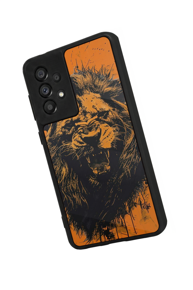 Samsung Galaxy A73 Uyumlu Aslan Tasarımlı Glossy Premium Kılıf