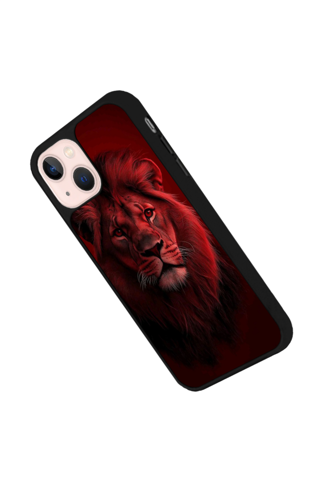 iPhone 14 Plus Uyumlu Aslan Tasarımlı Glossy Premium Kılıf
