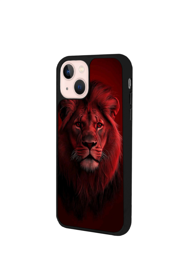 iPhone 14 Plus Uyumlu Aslan Tasarımlı Glossy Premium Kılıf