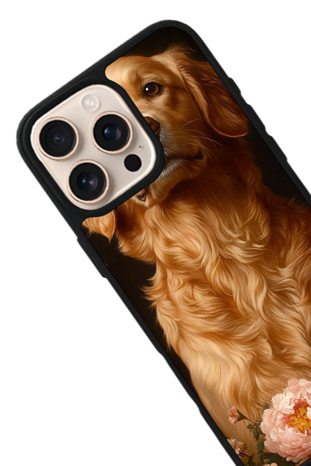 iPhone 16 Pro Max Uyumlu Golden Kopek Tasarımlı Glossy Premium Kılıf