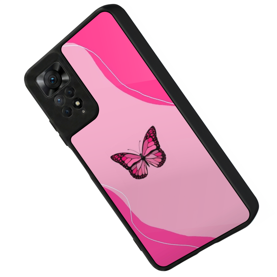 Xiaomi Redmi Note 12 Pro Uyumlu Kelebek Tasarımlı Glossy Premium Kılıf