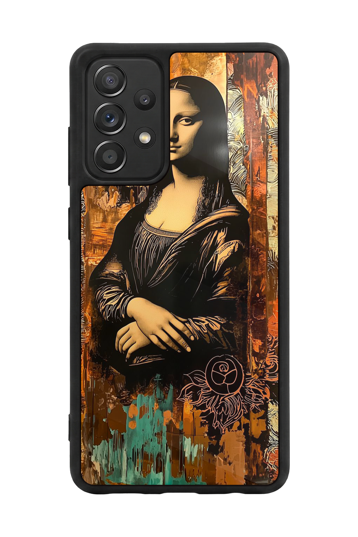 Samsung Galaxy A72 Uyumlu Monalisa Tasarımlı Glossy Premium Kılıf