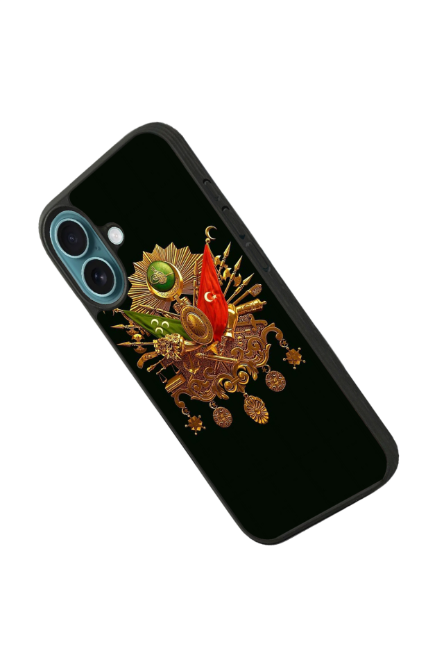 iPhone 16 Plus Uyumlu Osmanli Tugrasi Tasarımlı Glossy Premium Kılıf