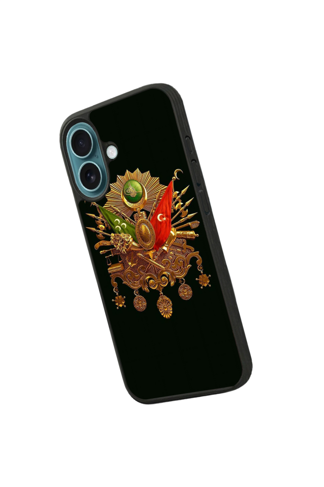iPhone 16 Plus Uyumlu Osmanli Tugrasi Tasarımlı Glossy Premium Kılıf