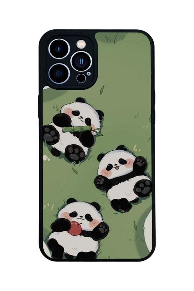 iPhone 13 Pro Max Uyumlu Panda Tasarımlı Glossy Premium Kılıf
