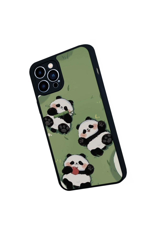 iPhone 13 Pro Max Uyumlu Panda Tasarımlı Glossy Premium Kılıf
