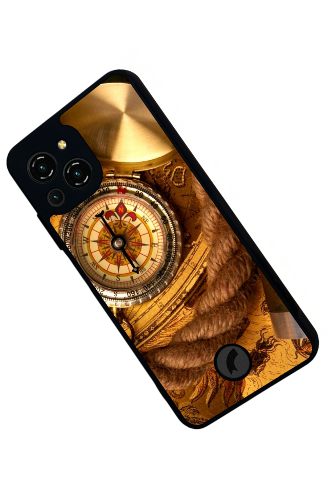 Reeder S23 Pro Max Uyumlu Pusula Tasarımlı Glossy Premium Kılıf