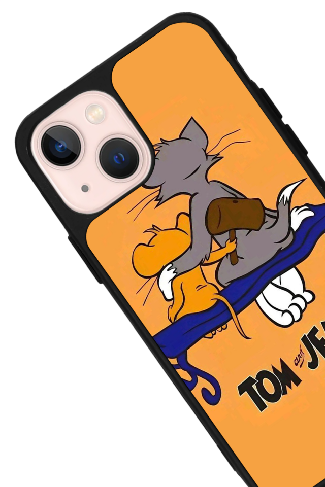 iPhone 13 Mini Uyumlu Tom And Jerry Tasarımlı Glossy Premium Kılıf