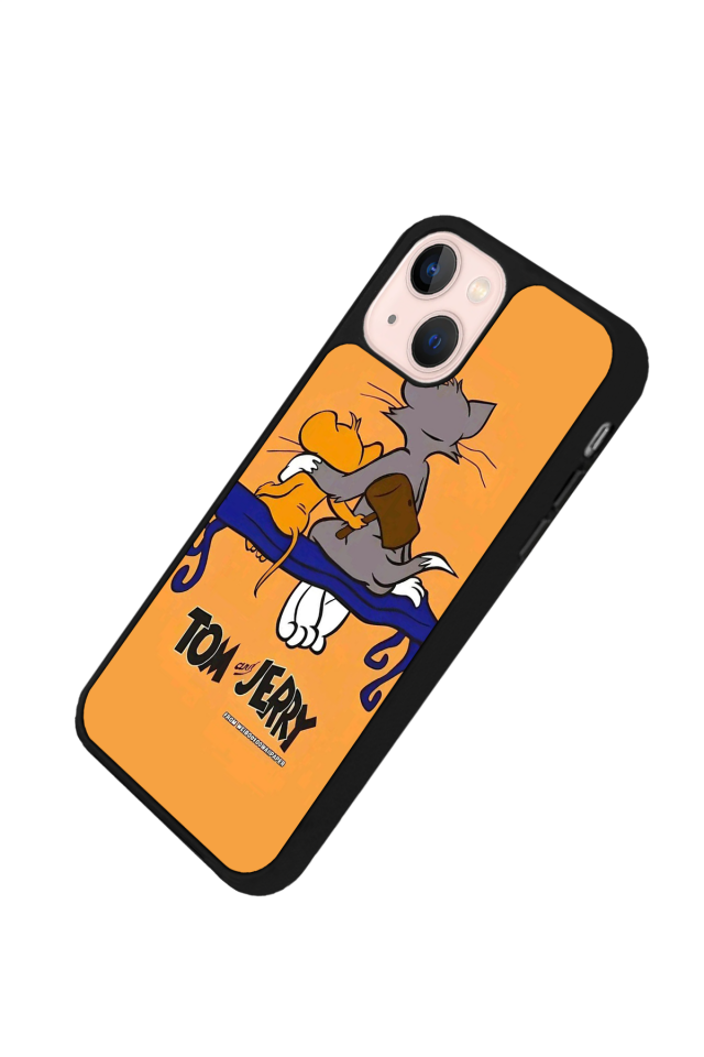 iPhone 13 Mini Uyumlu Tom And Jerry Tasarımlı Glossy Premium Kılıf