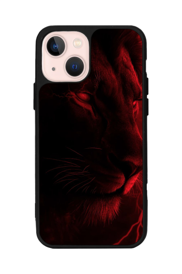 iPhone 14 Plus Uyumlu Aslan Tasarımlı Glossy Premium Kılıf