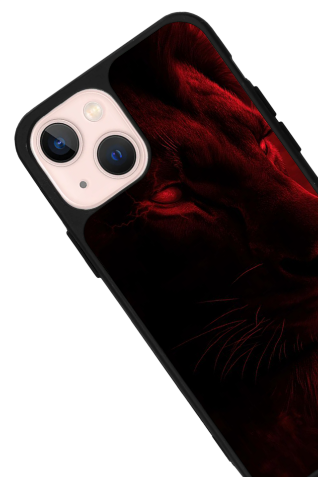 iPhone 14 Plus Uyumlu Aslan Tasarımlı Glossy Premium Kılıf
