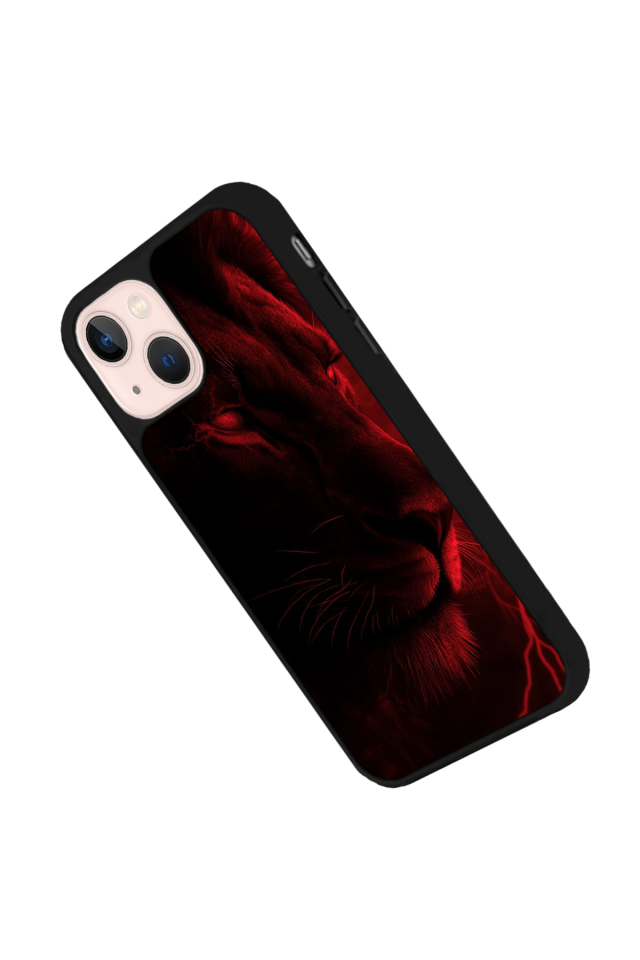 iPhone 14 Plus Uyumlu Aslan Tasarımlı Glossy Premium Kılıf