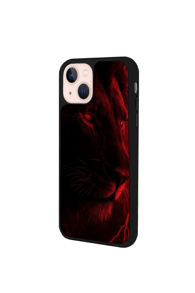 iPhone 14 Plus Uyumlu Aslan Tasarımlı Glossy Premium Kılıf