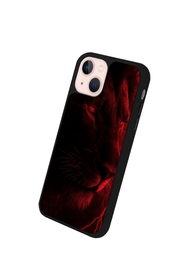 iPhone 14 Plus Uyumlu Aslan Tasarımlı Glossy Premium Kılıf